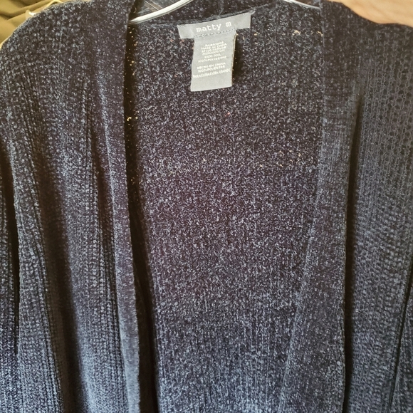 Matty M | Rib Stitch Chenille Cardigan with Front Pockets | XXL | Navy | NWOT - Picture 5 of 6